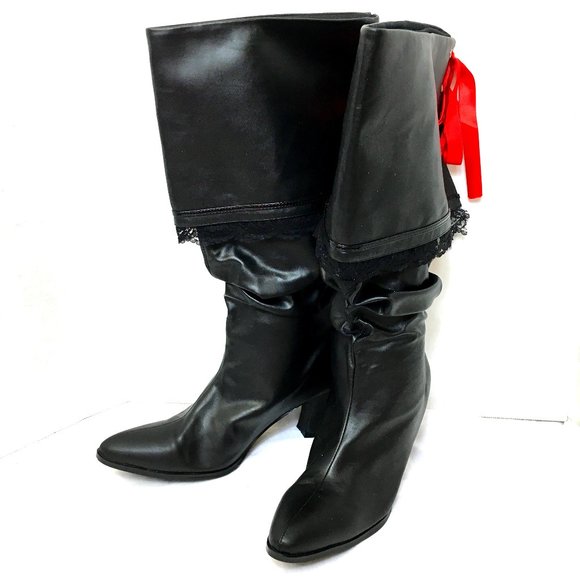 Pirate Buccaneer Mid Heel Knee High Costume Boots by Ellie EUC - Picture 4 of 13